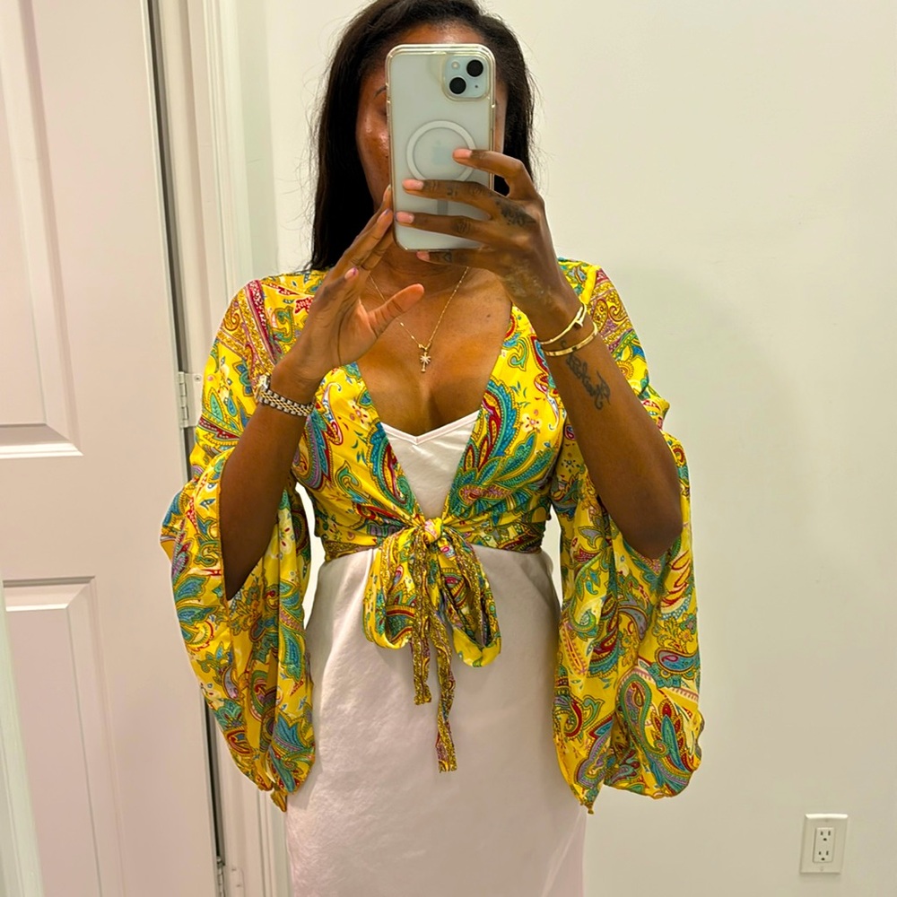 Cute Multicoloured Wrap Top